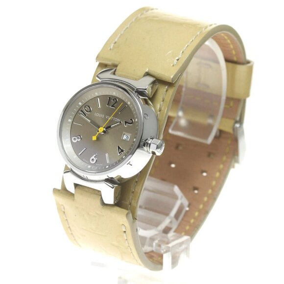 LOUIS VUITTON Tambour Q1212 Date beige Dial Quartz Ladies Watch_844149 - Picture 4 of 11